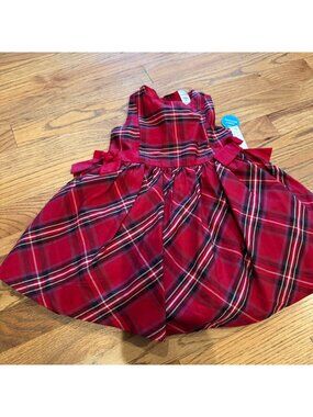 CARTERS GIRLS 18 MONTH RED PLAID DRESS NEW WITH TAGS
